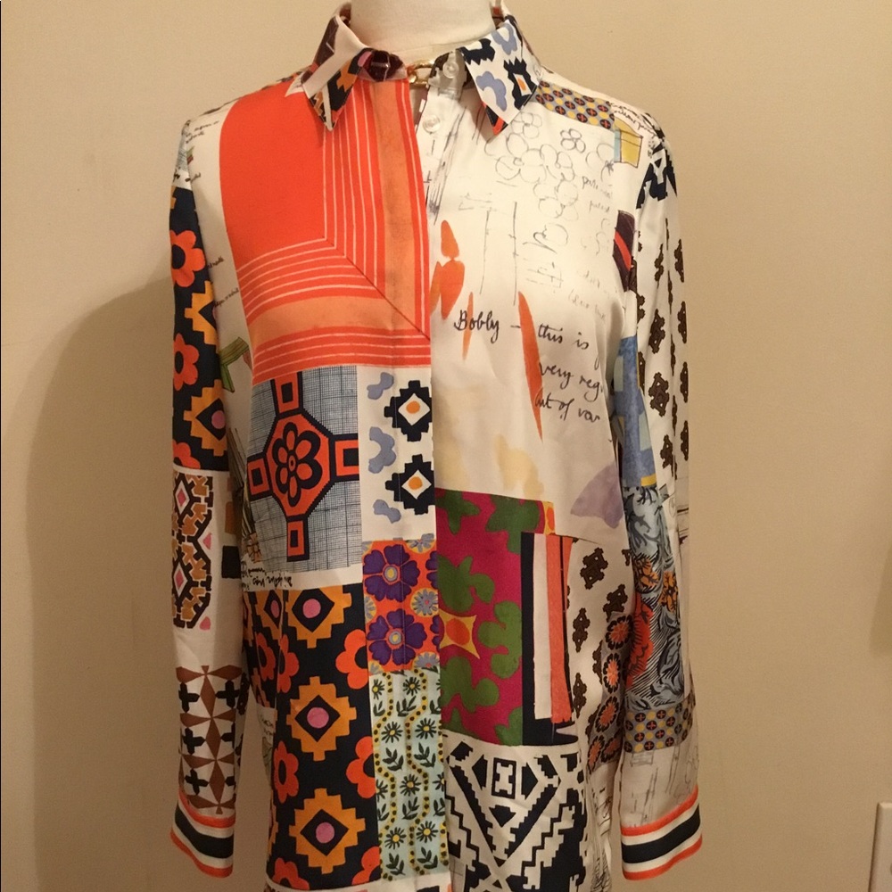 Tory Burch silk print blouse